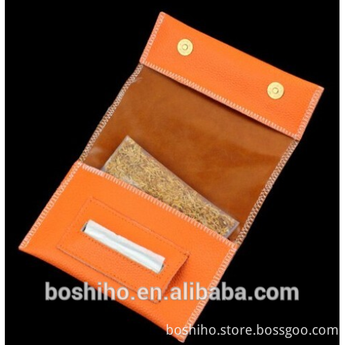 Custom logo Design Genuine Leather Tobacco Pouch Cigartte Pouches OEM